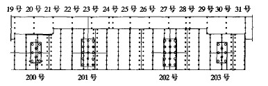 图3 满堂支架现浇梁平面示意圈