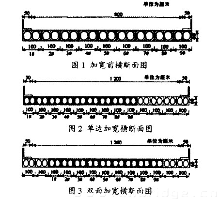 加宽前后的横断面图